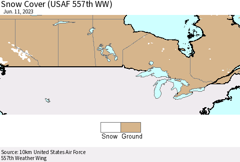 Canada Snow Cover (USAF 557th WW) Thematic Map For 6/5/2023 - 6/11/2023