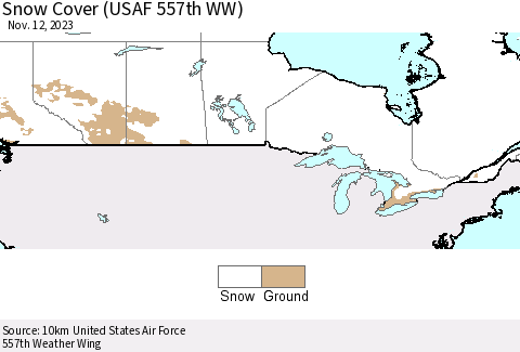 Canada Snow Cover (USAF 557th WW) Thematic Map For 11/6/2023 - 11/12/2023
