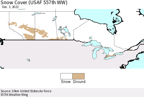 Canada Snow Cover (USAF 557th WW) Thematic Map For 11/27/2023 - 12/3/2023
