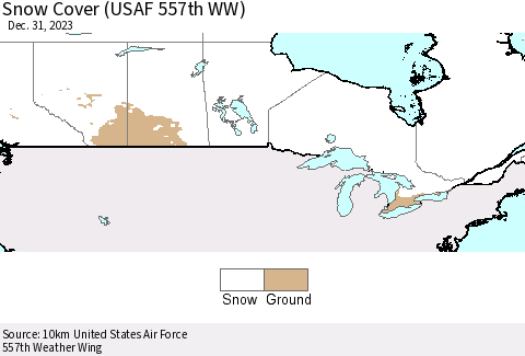 Canada Snow Cover (USAF 557th WW) Thematic Map For 12/25/2023 - 12/31/2023