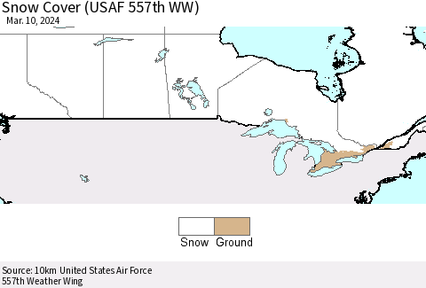 Canada Snow Cover (USAF 557th WW) Thematic Map For 3/4/2024 - 3/10/2024