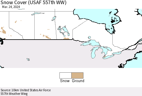Canada Snow Cover (USAF 557th WW) Thematic Map For 3/18/2024 - 3/24/2024