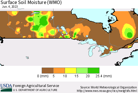 Canada Surface Soil Moisture (WMO) Thematic Map For 5/29/2023 - 6/4/2023