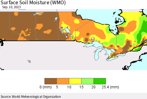 Canada Surface Soil Moisture (WMO) Thematic Map For 9/4/2023 - 9/10/2023