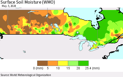 Canada Surface Soil Moisture (WMO) Thematic Map For 4/29/2024 - 5/5/2024