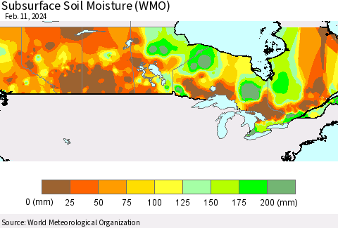 Canada Subsurface Soil Moisture (WMO) Thematic Map For 2/5/2024 - 2/11/2024