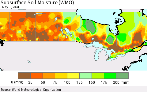 Canada Subsurface Soil Moisture (WMO) Thematic Map For 4/29/2024 - 5/5/2024
