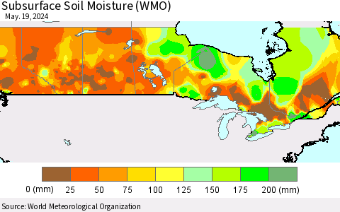 Canada Subsurface Soil Moisture (WMO) Thematic Map For 5/13/2024 - 5/19/2024