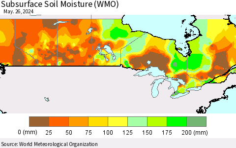Canada Subsurface Soil Moisture (WMO) Thematic Map For 5/20/2024 - 5/26/2024