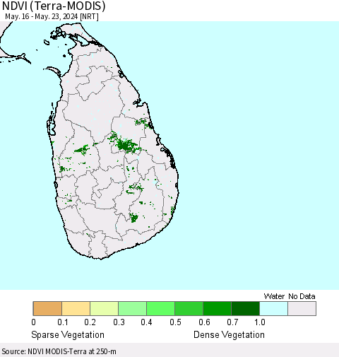 Sri Lanka NDVI (Terra-MODIS) Thematic Map For 5/16/2024 - 5/23/2024