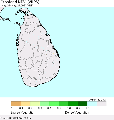 Sri Lanka Cropland NDVI (VIIRS) Thematic Map For 5/16/2024 - 5/23/2024