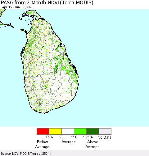 Sri Lanka PASG from 2-Month NDVI (Terra-MODIS) Thematic Map For 6/10/2021 - 6/17/2021