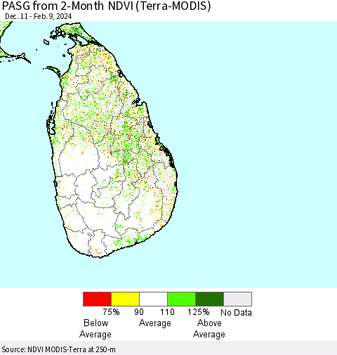 Sri Lanka PASG from 2-Month NDVI (Terra-MODIS) Thematic Map For 2/2/2024 - 2/9/2024