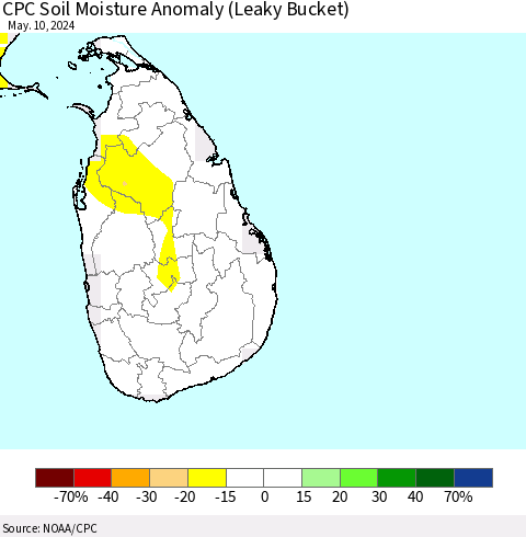 Sri Lanka CPC Soil Moisture Anomaly (Leaky Bucket) Thematic Map For 5/6/2024 - 5/10/2024