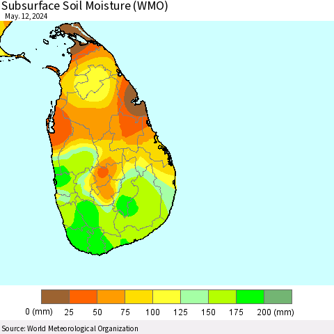 Sri Lanka Subsurface Soil Moisture (WMO) Thematic Map For 5/6/2024 - 5/12/2024