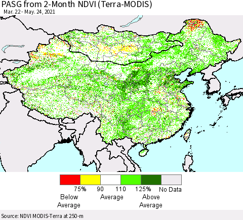 China, Mongolia and Taiwan PASG from 2-Month NDVI (Terra-MODIS) Thematic Map For 5/17/2021 - 5/24/2021