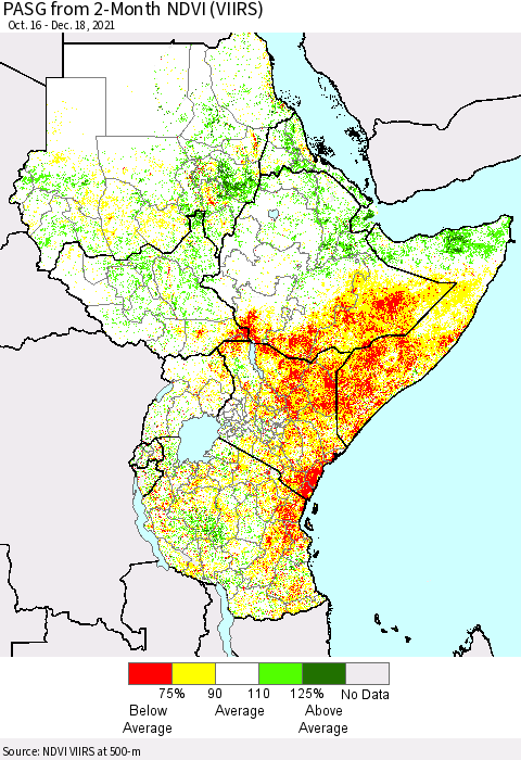 Eastern Africa PASG from 2-Month NDVI (VIIRS) Thematic Map For 12/11/2021 - 12/18/2021
