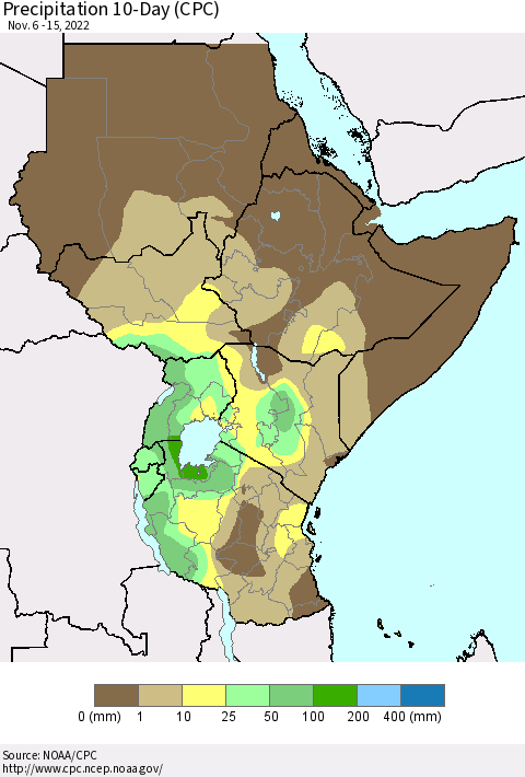 Eastern Africa Precipitation 10-Day (CPC) Thematic Map For 11/6/2022 - 11/15/2022