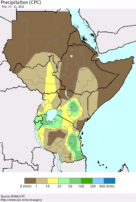 Eastern Africa Precipitation (CPC) Thematic Map For 3/15/2021 - 3/21/2021