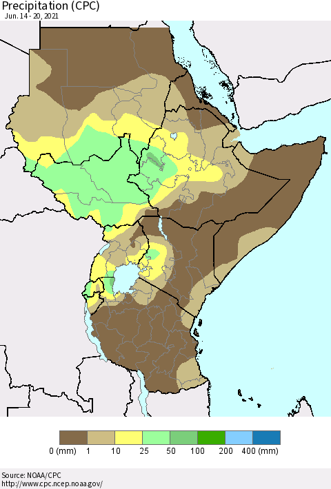 Eastern Africa Precipitation (CPC) Thematic Map For 6/14/2021 - 6/20/2021