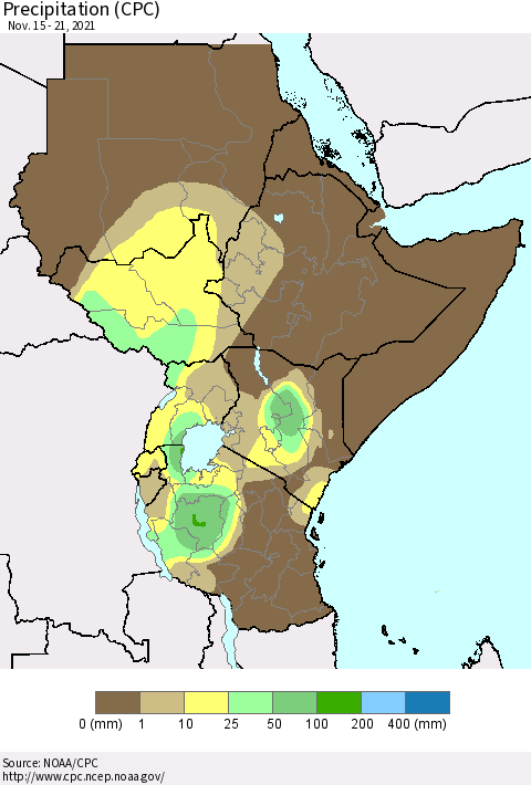 Eastern Africa Precipitation (CPC) Thematic Map For 11/15/2021 - 11/21/2021