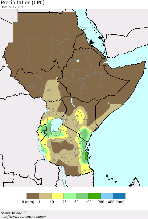 Eastern Africa Precipitation (CPC) Thematic Map For 12/6/2021 - 12/12/2021