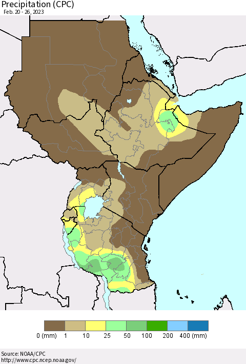 Eastern Africa Precipitation (CPC) Thematic Map For 2/20/2023 - 2/26/2023