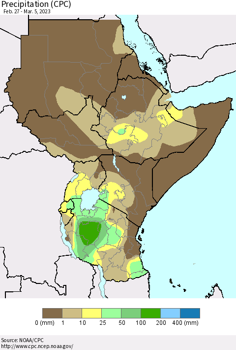 Eastern Africa Precipitation (CPC) Thematic Map For 2/27/2023 - 3/5/2023