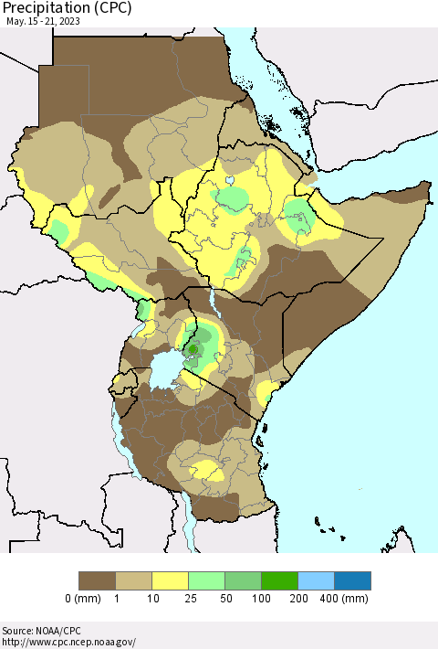 Eastern Africa Precipitation (CPC) Thematic Map For 5/15/2023 - 5/21/2023