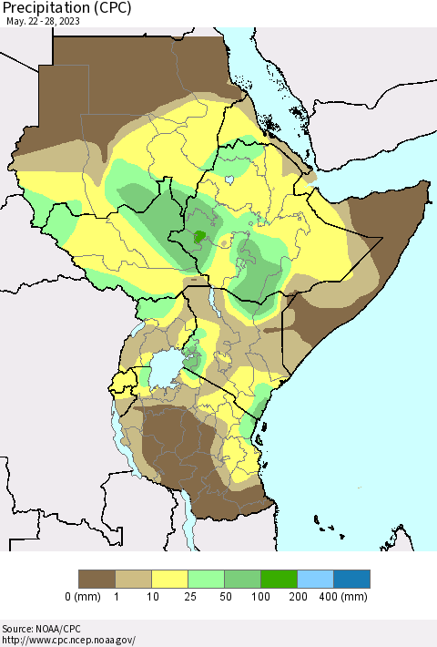 Eastern Africa Precipitation (CPC) Thematic Map For 5/22/2023 - 5/28/2023