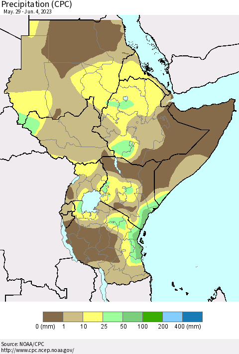 Eastern Africa Precipitation (CPC) Thematic Map For 5/29/2023 - 6/4/2023