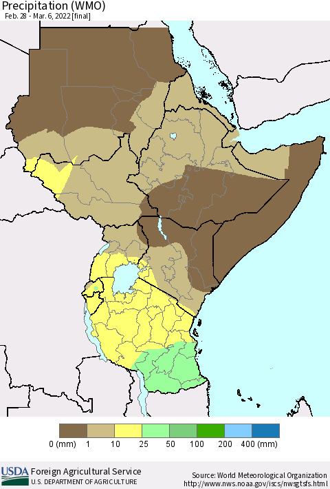 Eastern Africa Precipitation (WMO) Thematic Map For 2/28/2022 - 3/6/2022