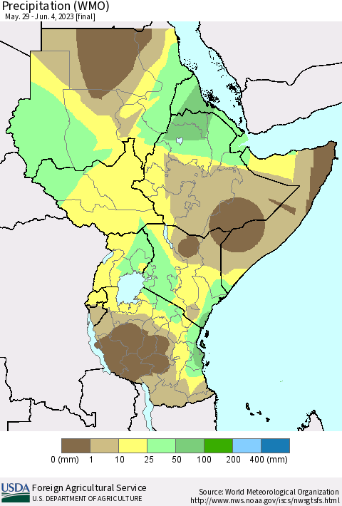 Eastern Africa Precipitation (WMO) Thematic Map For 5/29/2023 - 6/4/2023