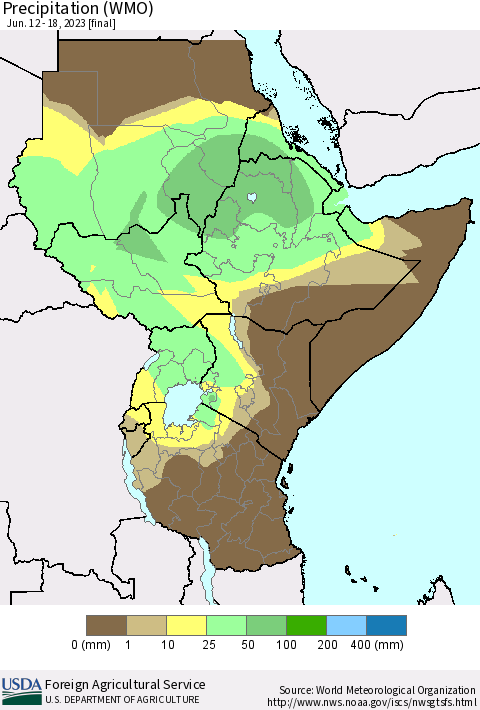 Eastern Africa Precipitation (WMO) Thematic Map For 6/12/2023 - 6/18/2023
