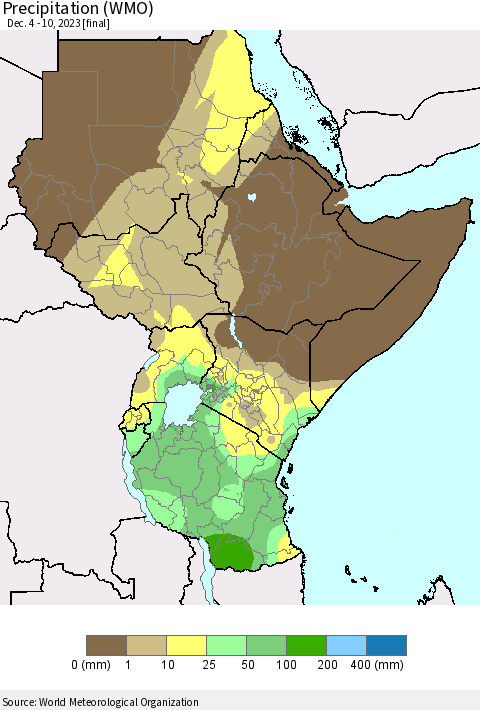 Eastern Africa Precipitation (WMO) Thematic Map For 12/4/2023 - 12/10/2023