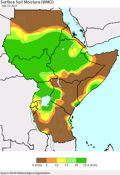 Eastern Africa Surface Soil Moisture (WMO) Thematic Map For 9/4/2023 - 9/10/2023