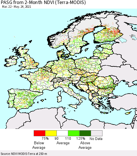 Europe PASG from 2-Month NDVI (Terra-MODIS) Thematic Map For 5/17/2021 - 5/24/2021