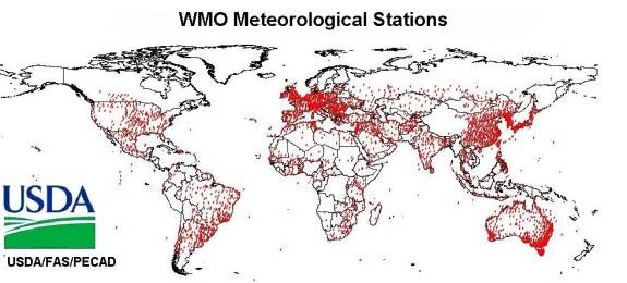 Figure 1. WMO Station Locations