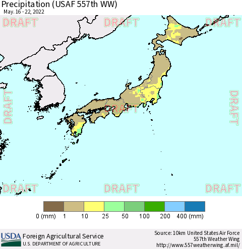Japan Precipitation (USAF 557th WW) Thematic Map For 5/16/2022 - 5/22/2022