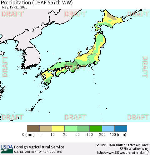 Japan Precipitation (USAF 557th WW) Thematic Map For 5/15/2023 - 5/21/2023