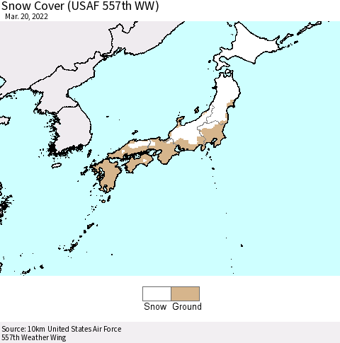Japan Snow Cover (USAF 557th WW) Thematic Map For 3/14/2022 - 3/20/2022