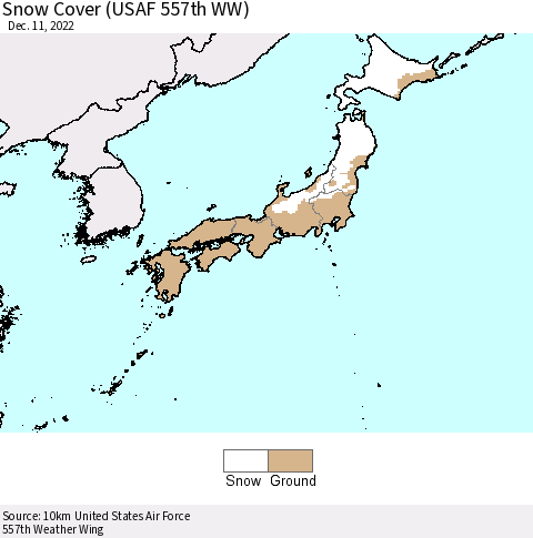 Japan Snow Cover (USAF 557th WW) Thematic Map For 12/5/2022 - 12/11/2022