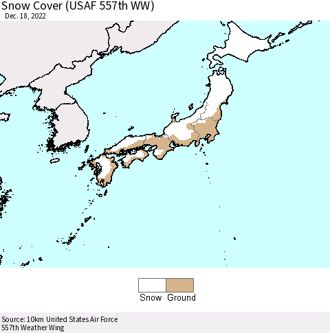 Japan Snow Cover (USAF 557th WW) Thematic Map For 12/12/2022 - 12/18/2022