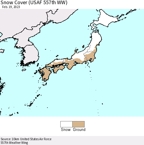 Japan Snow Cover (USAF 557th WW) Thematic Map For 2/13/2023 - 2/19/2023