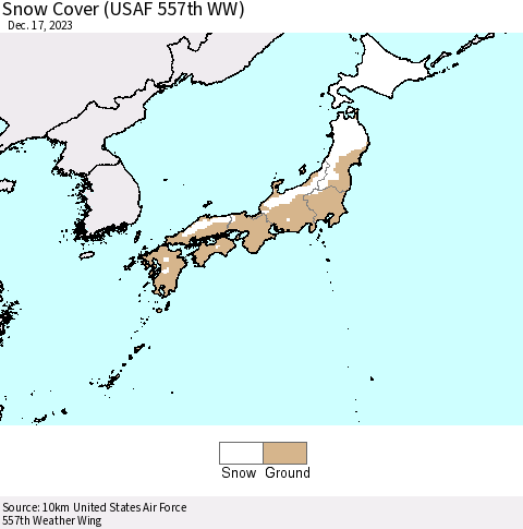 Japan Snow Cover (USAF 557th WW) Thematic Map For 12/11/2023 - 12/17/2023