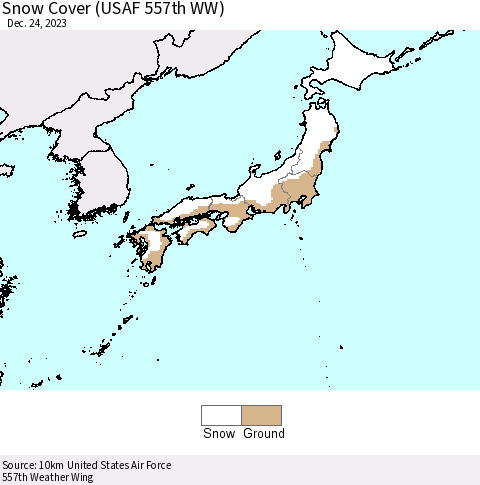 Japan Snow Cover (USAF 557th WW) Thematic Map For 12/18/2023 - 12/24/2023