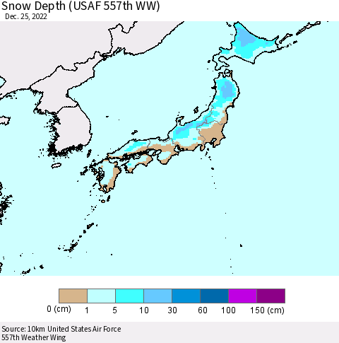 Japan Snow Depth (USAF 557th WW) Thematic Map For 12/19/2022 - 12/25/2022