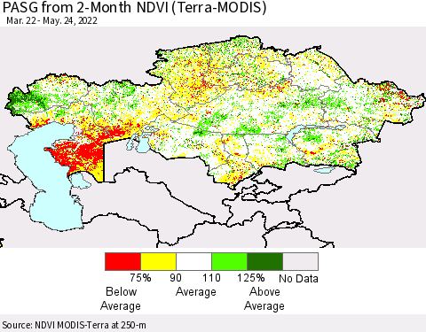 Kazakhstan PASG from 2-Month NDVI (Terra-MODIS) Thematic Map For 5/17/2022 - 5/24/2022