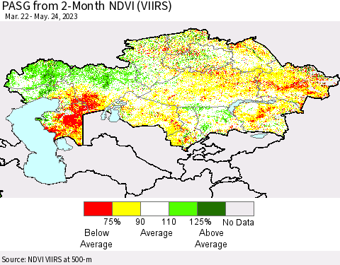 Kazakhstan PASG from 2-Month NDVI (VIIRS) Thematic Map For 5/17/2023 - 5/24/2023