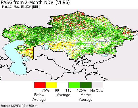 Kazakhstan PASG from 2-Month NDVI (VIIRS) Thematic Map For 5/8/2024 - 5/15/2024